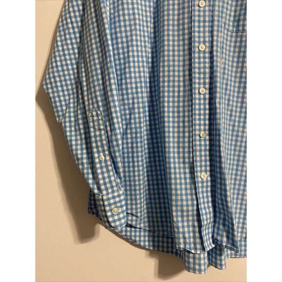 Vineyard Vines Men's Dress Shirt L Blue White Plaid Tucker Preppy College - Picture 5 of 15